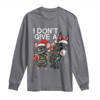 Funny Christmas I Dont Give a Rats Ass Long Sleeve Shirt Donkey And Mouse Xmas Holiday - Wonder Print Shop