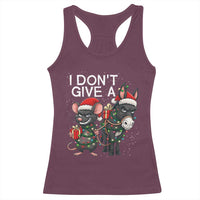 Funny Christmas I Dont Give a Rats Ass Racerback Tank Top Donkey And Mouse Xmas Holiday - Wonder Print Shop