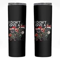 Funny Christmas I Dont Give a Rats Ass Skinny Tumbler Donkey And Mouse Xmas Holiday - Wonder Print Shop