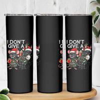 Funny Christmas I Dont Give a Rats Ass Skinny Tumbler Donkey And Mouse Xmas Holiday - Wonder Print Shop