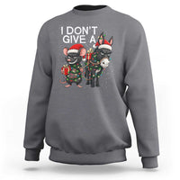 Funny Christmas I Dont Give a Rats Ass Sweatshirt Donkey And Mouse Xmas Holiday - Wonder Print Shop