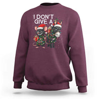 Funny Christmas I Dont Give a Rats Ass Sweatshirt Donkey And Mouse Xmas Holiday - Wonder Print Shop