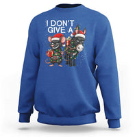 Funny Christmas I Dont Give a Rats Ass Sweatshirt Donkey And Mouse Xmas Holiday - Wonder Print Shop