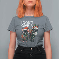 Funny Christmas I Dont Give a Rats Ass T Shirt For Women Donkey And Mouse Xmas Holiday - Wonder Print Shop