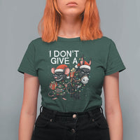 Funny Christmas I Dont Give a Rats Ass T Shirt For Women Donkey And Mouse Xmas Holiday - Wonder Print Shop