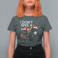 Funny Christmas I Dont Give a Rats Ass T Shirt For Women Donkey And Mouse Xmas Holiday - Wonder Print Shop