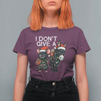 Funny Christmas I Dont Give a Rats Ass T Shirt For Women Donkey And Mouse Xmas Holiday - Wonder Print Shop