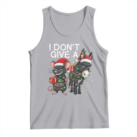 Funny Christmas I Dont Give a Rats Ass Tank Top Donkey And Mouse Xmas Holiday - Wonder Print Shop