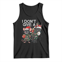 Funny Christmas I Dont Give a Rats Ass Tank Top Donkey And Mouse Xmas Holiday - Wonder Print Shop