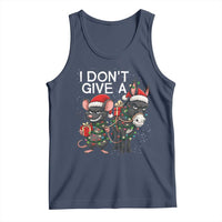 Funny Christmas I Dont Give a Rats Ass Tank Top Donkey And Mouse Xmas Holiday - Wonder Print Shop