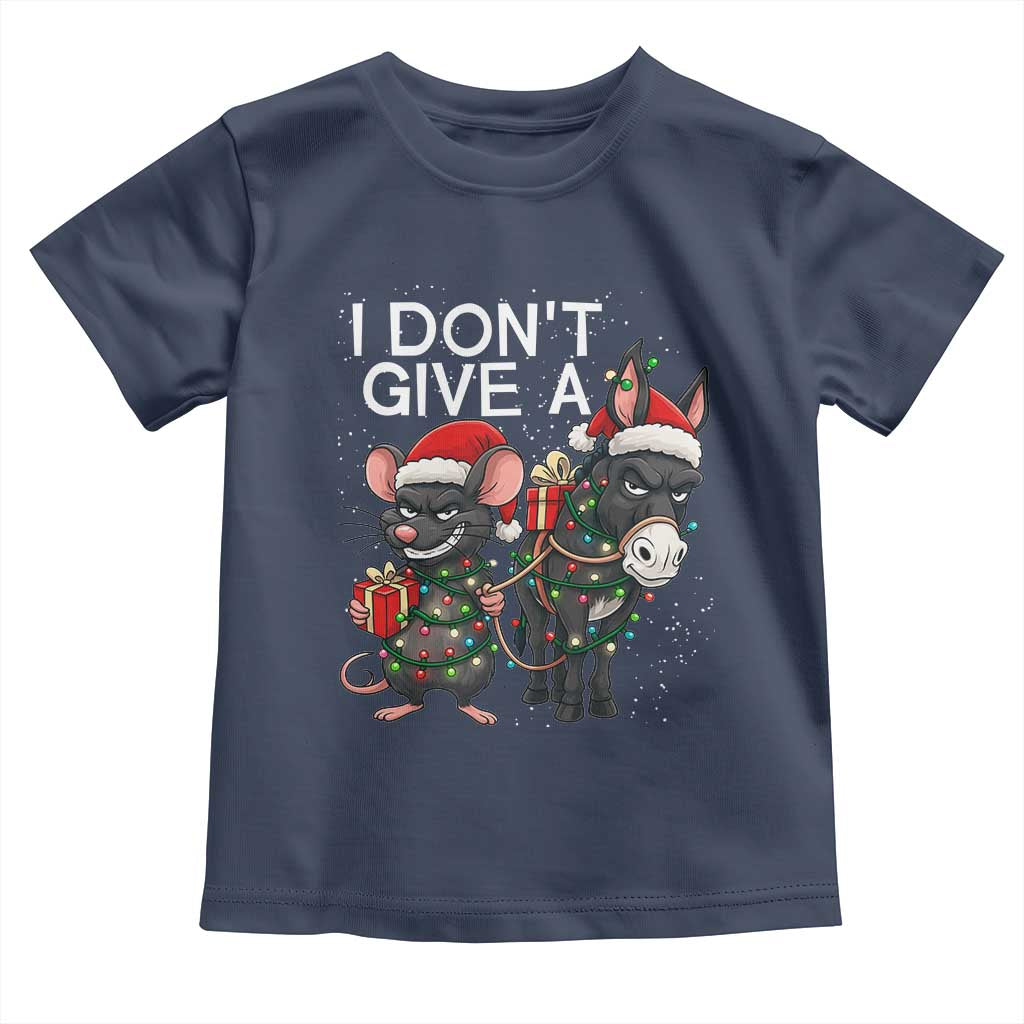 Funny Christmas I Dont Give a Rats Ass Toddler T Shirt Donkey And Mouse Xmas Holiday - Wonder Print Shop