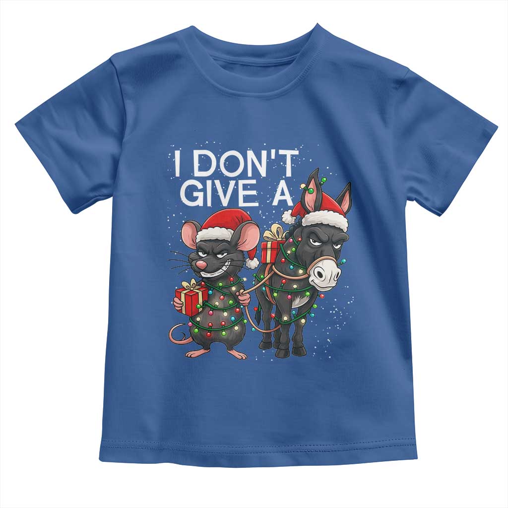 Funny Christmas I Dont Give a Rats Ass Toddler T Shirt Donkey And Mouse Xmas Holiday - Wonder Print Shop