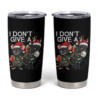 Funny Christmas I Dont Give a Rats Ass Tumbler Cup Donkey And Mouse Xmas Holiday - Wonder Print Shop