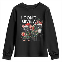 Funny Christmas I Dont Give a Rats Ass Youth Sweatshirt Donkey And Mouse Xmas Holiday - Wonder Print Shop