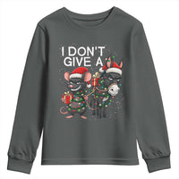 Funny Christmas I Dont Give a Rats Ass Youth Sweatshirt Donkey And Mouse Xmas Holiday - Wonder Print Shop