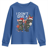 Funny Christmas I Dont Give a Rats Ass Youth Sweatshirt Donkey And Mouse Xmas Holiday - Wonder Print Shop