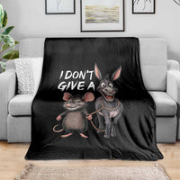 Funny I Dont Give a Rats Ass Throw Blanket Donkey And Mouse Meme - Wonder Print Shop