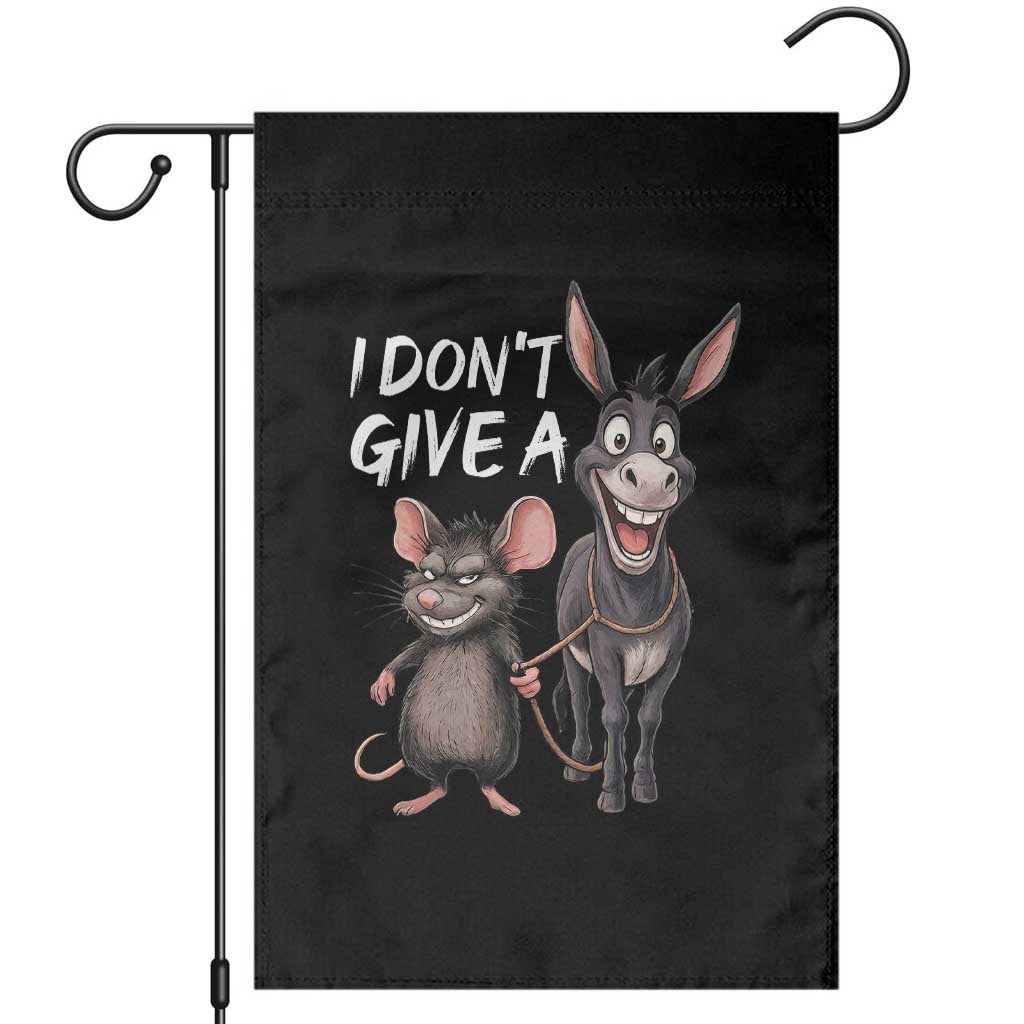 Funny I Dont Give a Rats Ass Garden Flag Donkey And Mouse Meme - Wonder Print Shop