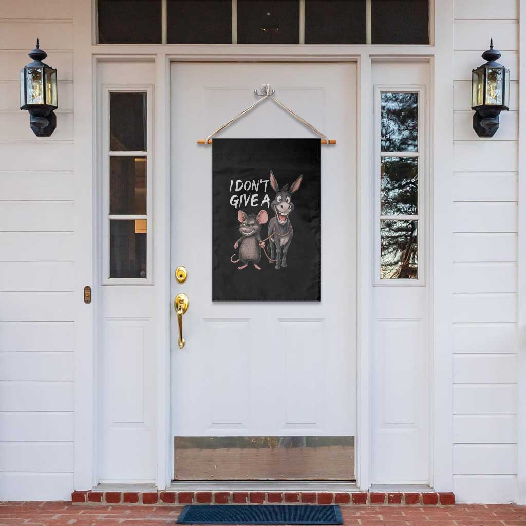 Funny I Dont Give a Rats Ass Garden Flag Donkey And Mouse Meme - Wonder Print Shop