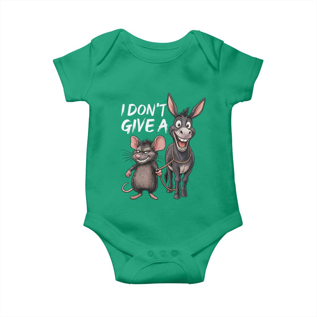 Funny I Dont Give a Rats Ass Baby Onesie Donkey And Mouse Meme - Wonder Print Shop