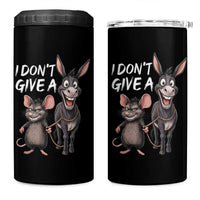 Funny I Dont Give a Rats Ass 4 in 1 Can Cooler Tumbler Donkey And Mouse Meme - Wonder Print Shop