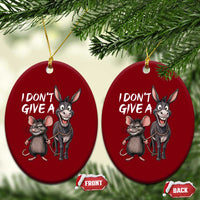 Funny I Dont Give a Rats Ass Ceramic Ornament Donkey And Mouse Meme - Wonder Print Shop
