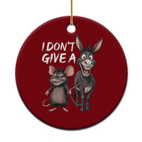 Funny I Dont Give a Rats Ass Ceramic Ornament Donkey And Mouse Meme - Wonder Print Shop