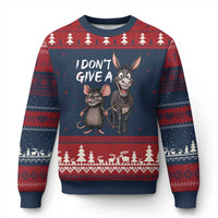 Funny I Dont Give a Rats Ass Ugly Christmas Sweater Donkey And Mouse Meme - Wonder Print Shop