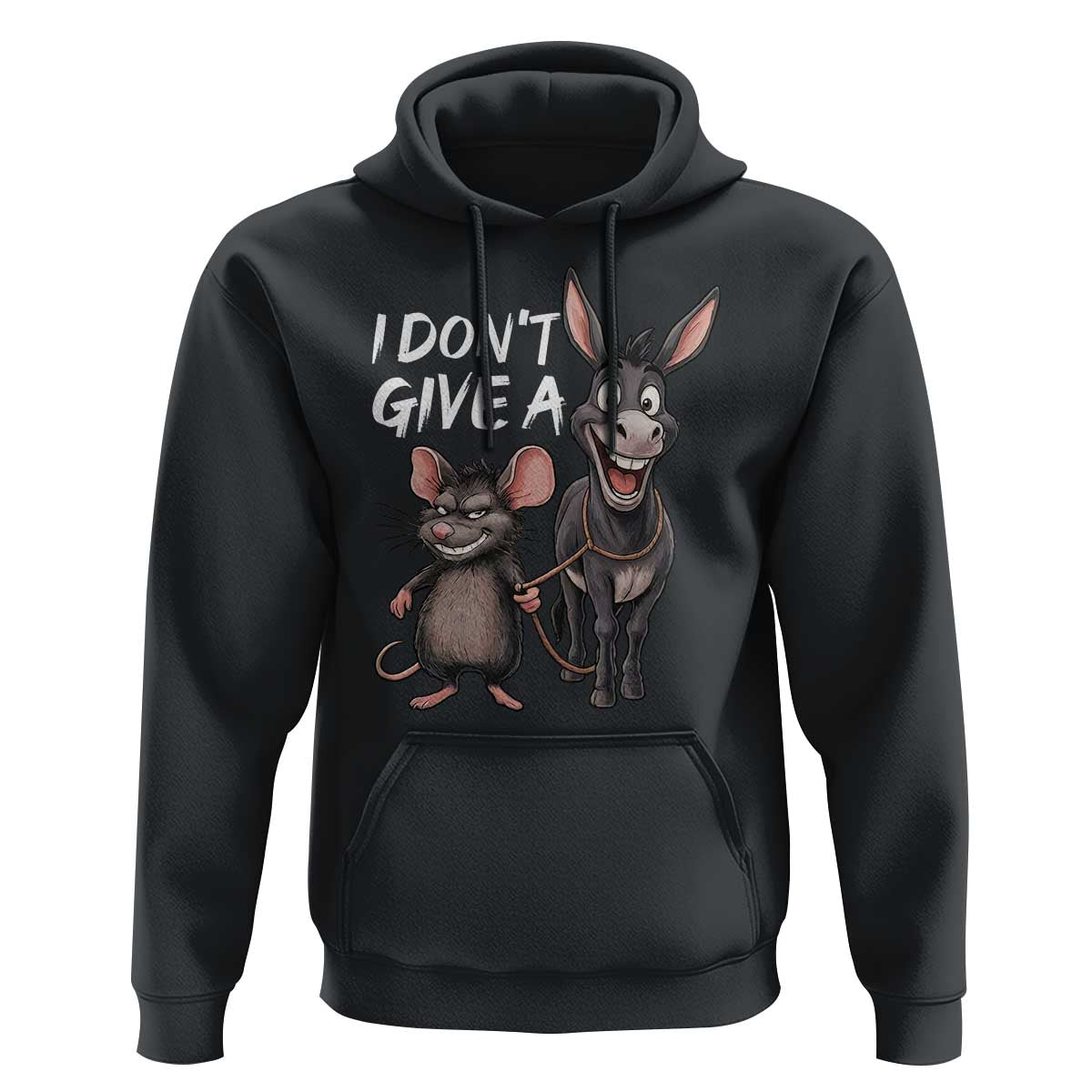 Funny I Dont Give a Rats Ass Hoodie Donkey And Mouse Meme - Wonder Print Shop