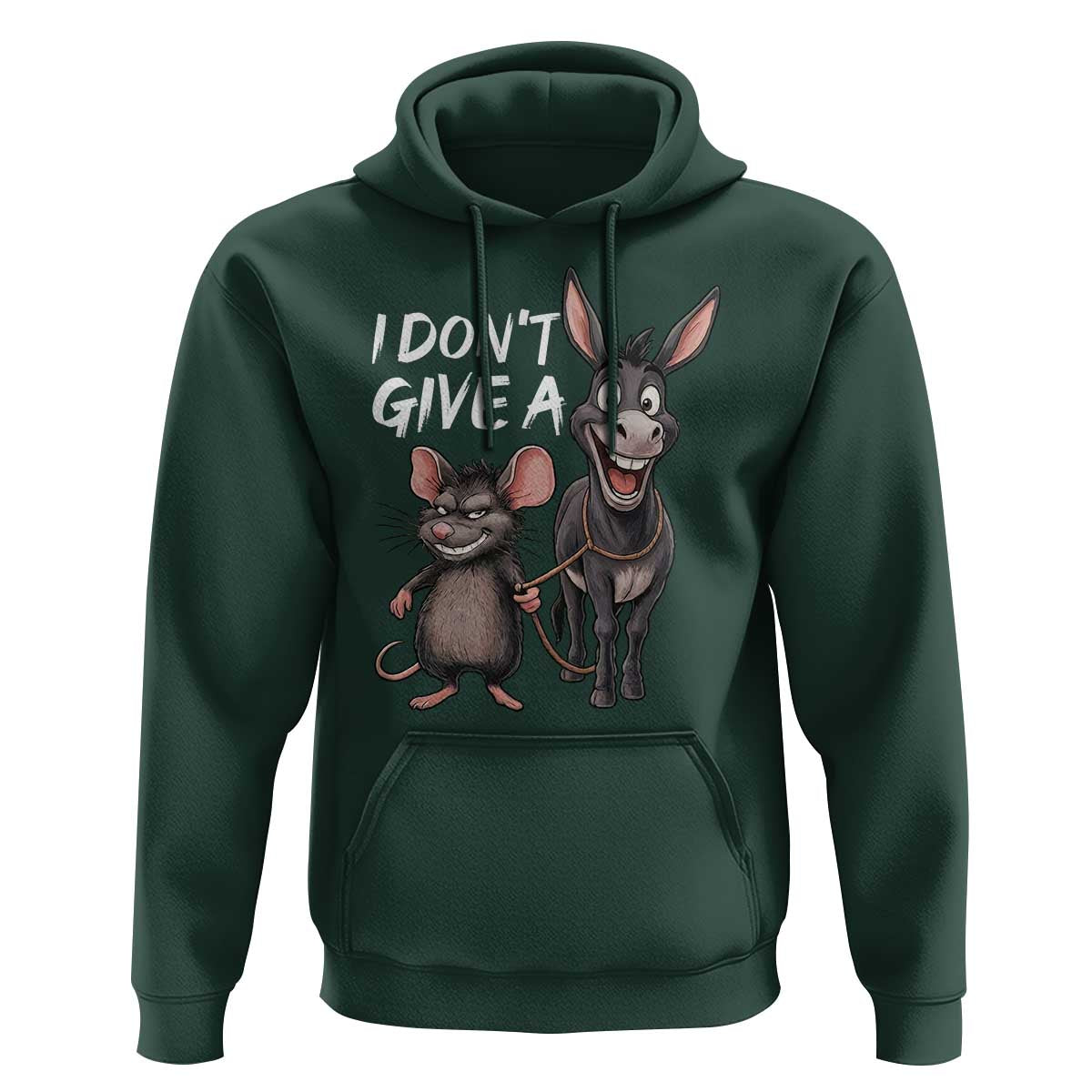Funny I Dont Give a Rats Ass Hoodie Donkey And Mouse Meme - Wonder Print Shop