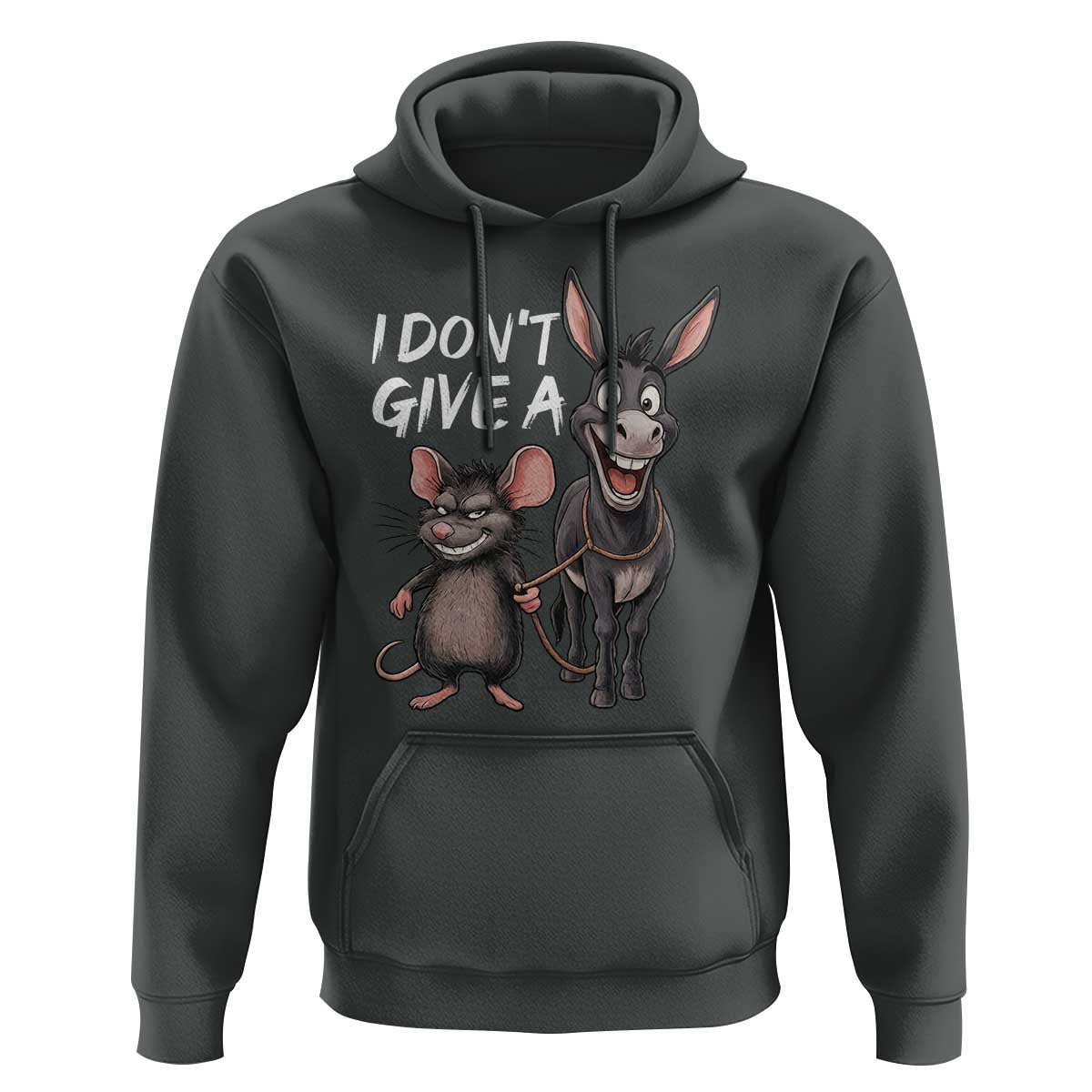 Funny I Dont Give a Rats Ass Hoodie Donkey And Mouse Meme - Wonder Print Shop