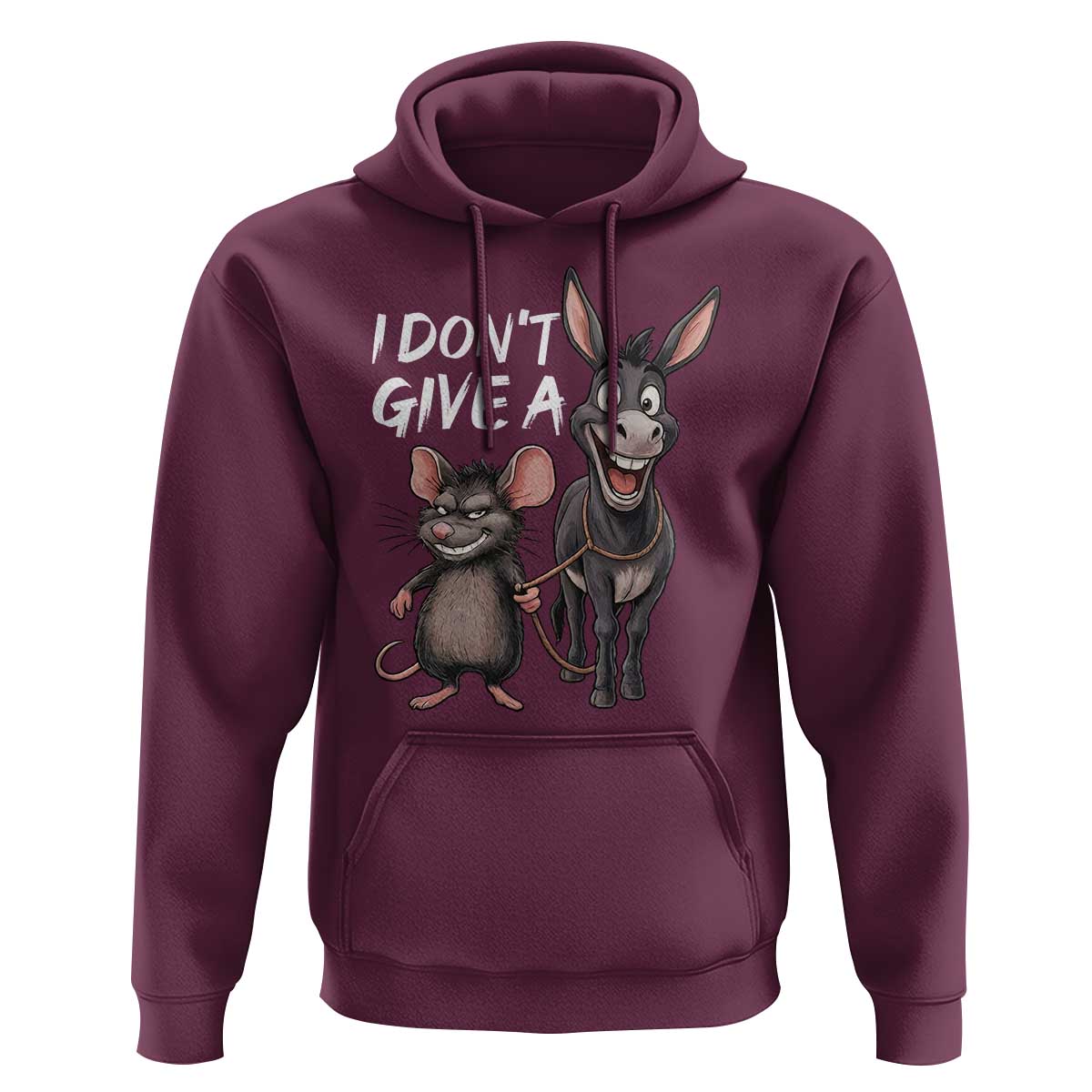 Funny I Dont Give a Rats Ass Hoodie Donkey And Mouse Meme - Wonder Print Shop