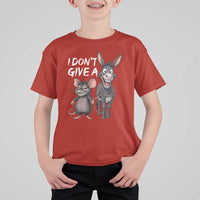 Funny I Dont Give a Rats Ass T Shirt For Kid Donkey And Mouse Meme - Wonder Print Shop