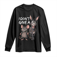 Funny I Dont Give a Rats Ass Long Sleeve Shirt Donkey And Mouse Meme - Wonder Print Shop