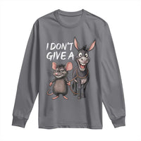 Funny I Dont Give a Rats Ass Long Sleeve Shirt Donkey And Mouse Meme - Wonder Print Shop