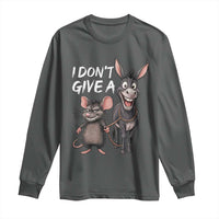 Funny I Dont Give a Rats Ass Long Sleeve Shirt Donkey And Mouse Meme - Wonder Print Shop