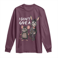 Funny I Dont Give a Rats Ass Long Sleeve Shirt Donkey And Mouse Meme - Wonder Print Shop