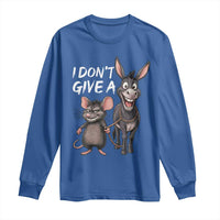 Funny I Dont Give a Rats Ass Long Sleeve Shirt Donkey And Mouse Meme - Wonder Print Shop