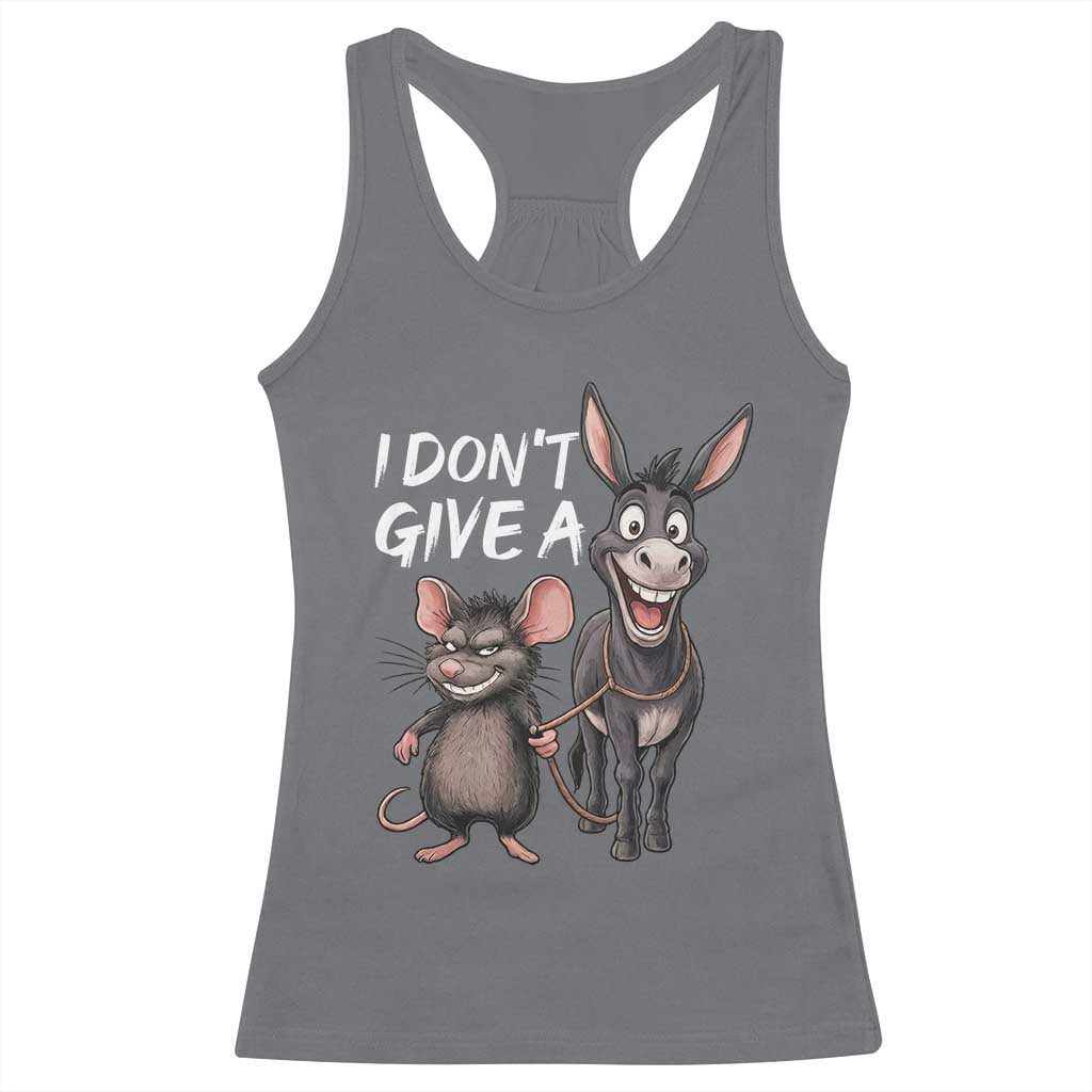 Funny I Dont Give a Rats Ass Racerback Tank Top Donkey And Mouse Meme - Wonder Print Shop