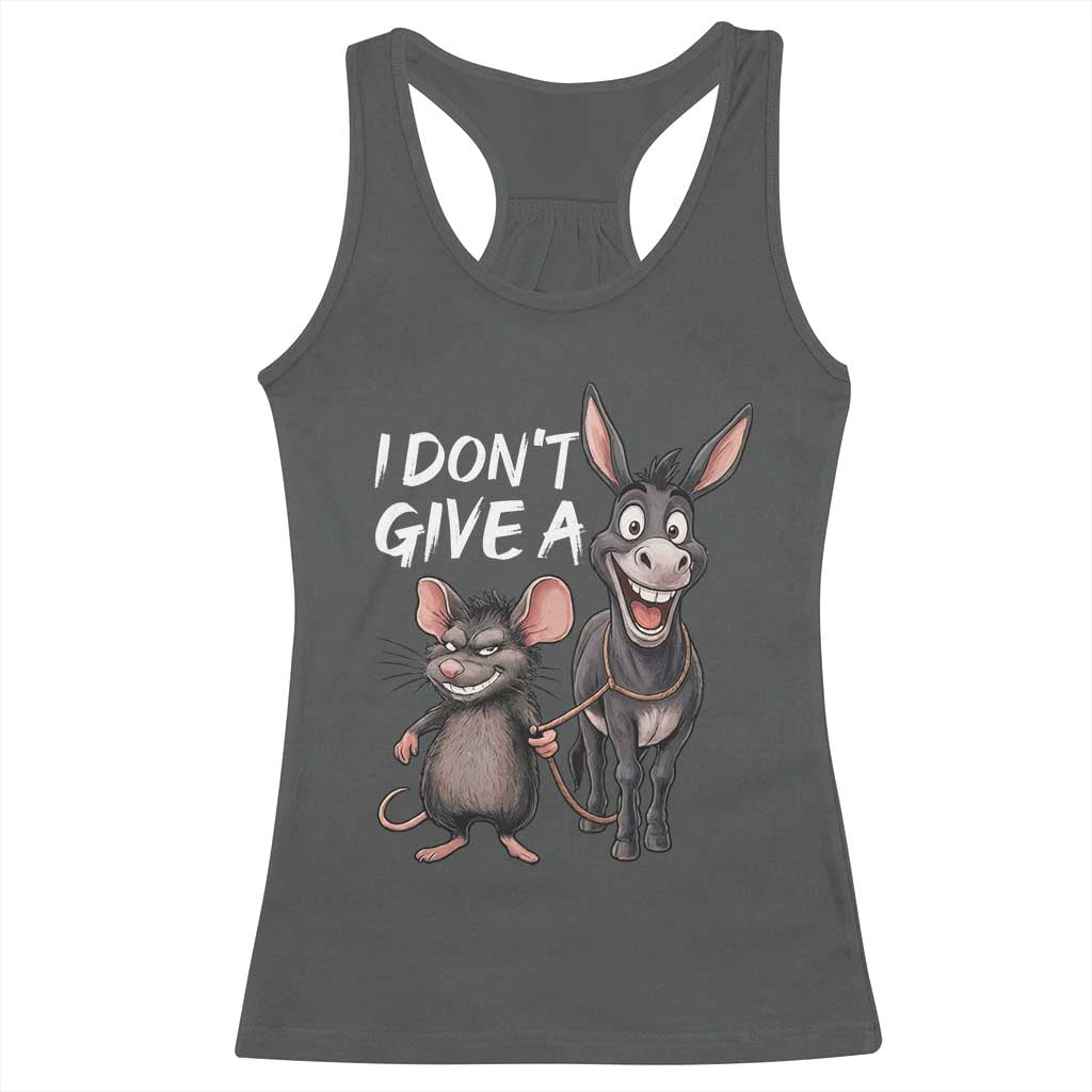 Funny I Dont Give a Rats Ass Racerback Tank Top Donkey And Mouse Meme - Wonder Print Shop