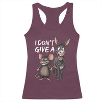 Funny I Dont Give a Rats Ass Racerback Tank Top Donkey And Mouse Meme - Wonder Print Shop