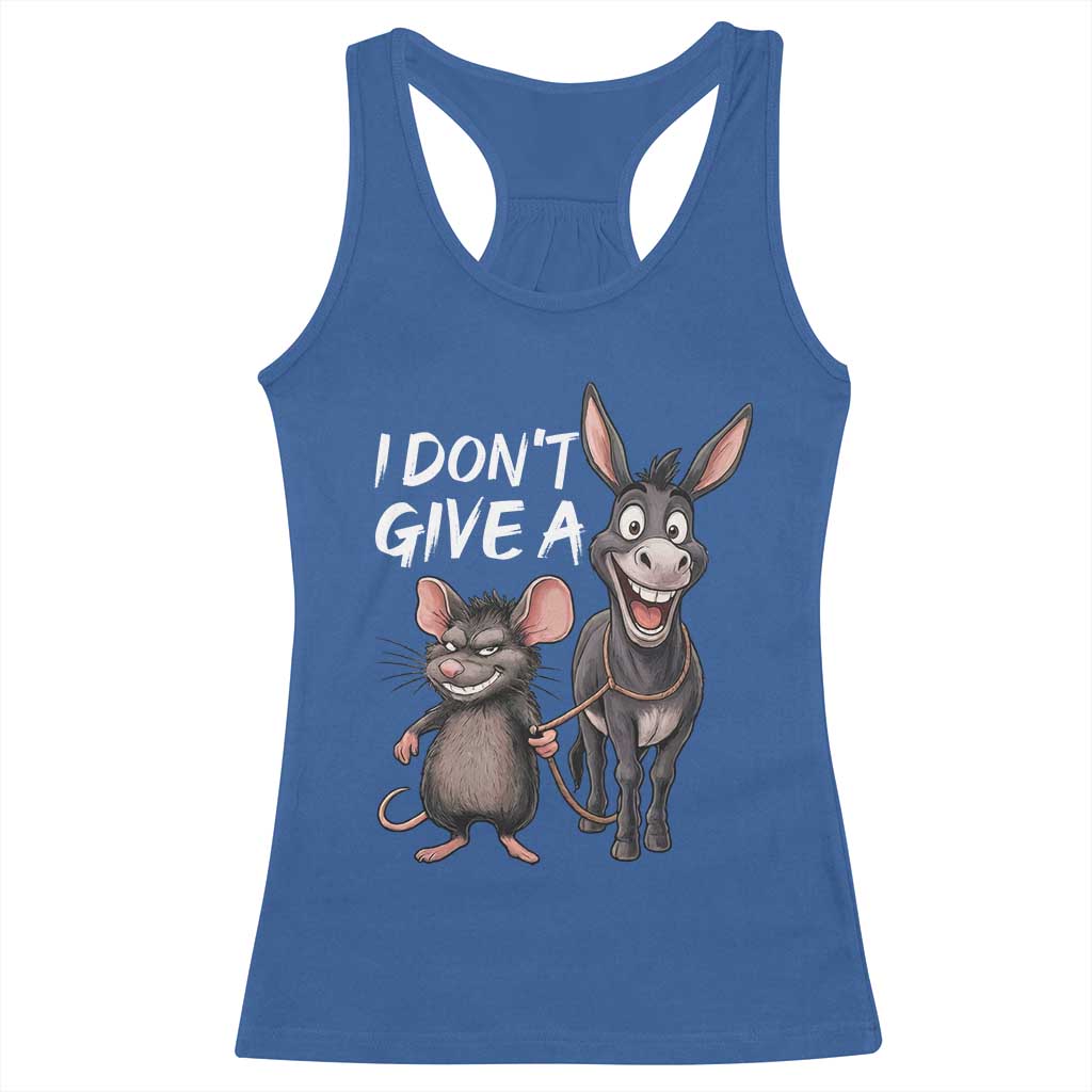 Funny I Dont Give a Rats Ass Racerback Tank Top Donkey And Mouse Meme - Wonder Print Shop