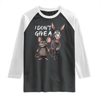 Funny I Dont Give a Rats Ass Raglan Shirt Donkey And Mouse Meme - Wonder Print Shop