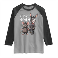 Funny I Dont Give a Rats Ass Raglan Shirt Donkey And Mouse Meme - Wonder Print Shop