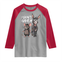 Funny I Dont Give a Rats Ass Raglan Shirt Donkey And Mouse Meme - Wonder Print Shop