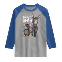 Funny I Dont Give a Rats Ass Raglan Shirt Donkey And Mouse Meme - Wonder Print Shop