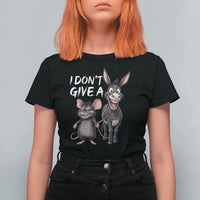 Funny I Dont Give a Rats Ass T Shirt For Women Donkey And Mouse Meme - Wonder Print Shop