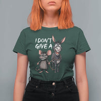 Funny I Dont Give a Rats Ass T Shirt For Women Donkey And Mouse Meme - Wonder Print Shop