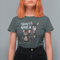 Funny I Dont Give a Rats Ass T Shirt For Women Donkey And Mouse Meme - Wonder Print Shop