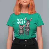 Funny I Dont Give a Rats Ass T Shirt For Women Donkey And Mouse Meme - Wonder Print Shop